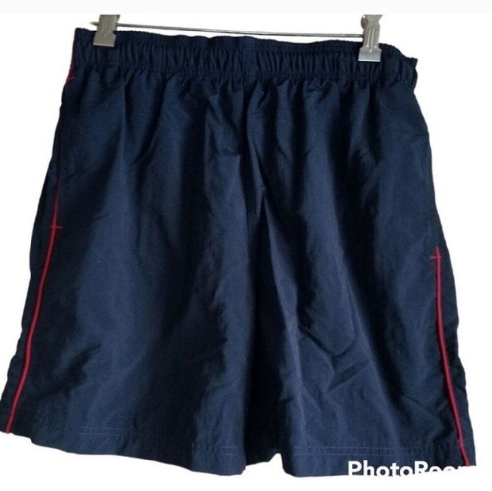 Navy Blue Swim Trunks with Red Accents Sz Med